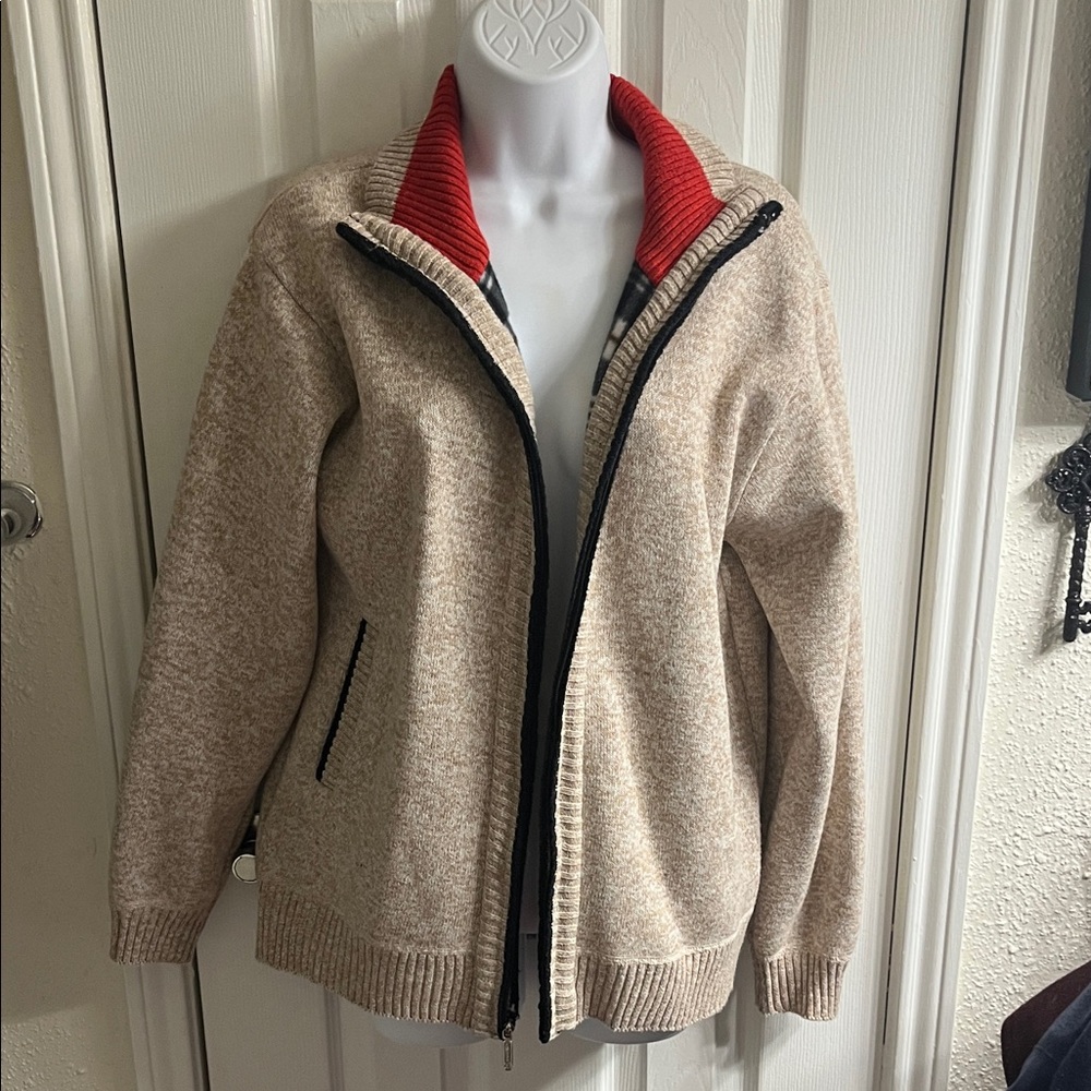 Men's Beige and Red Jacket